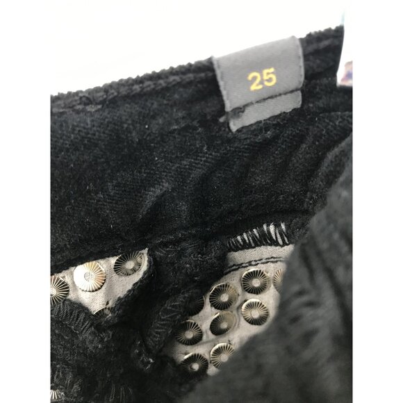 Citizens Of Humanity Avedon Low Rise Skinny Studded Velour Black Jean 25 NEW - Picture 10 of 11